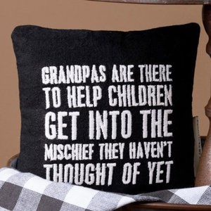 NWT Primitives by Kathy | Black 'Grandpas' Mini Throw Pillow